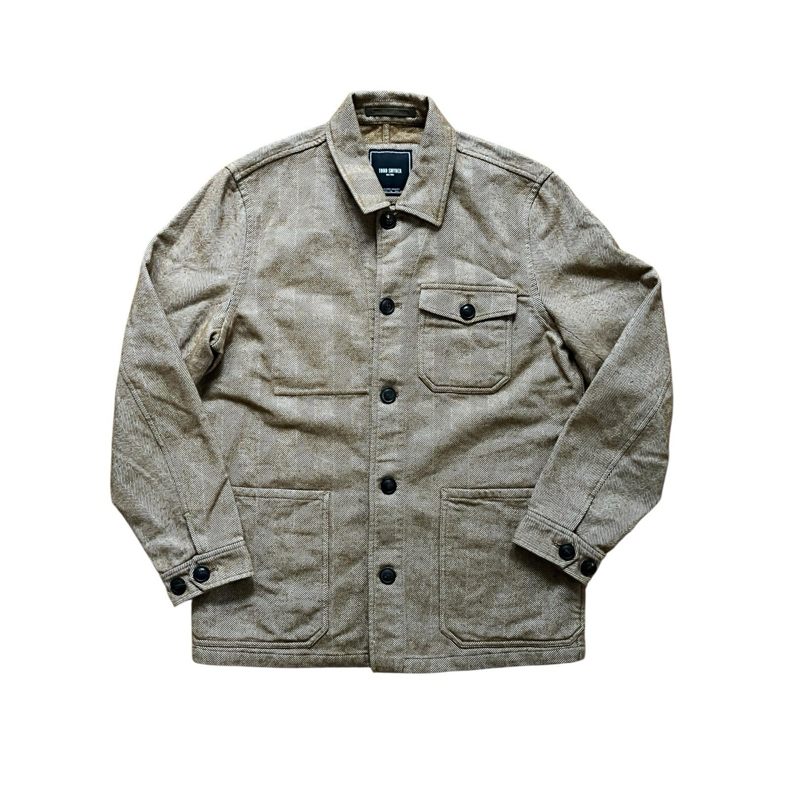 Todd Snyder Herringbone Chore Coat In Canyon Brown, Size Medium